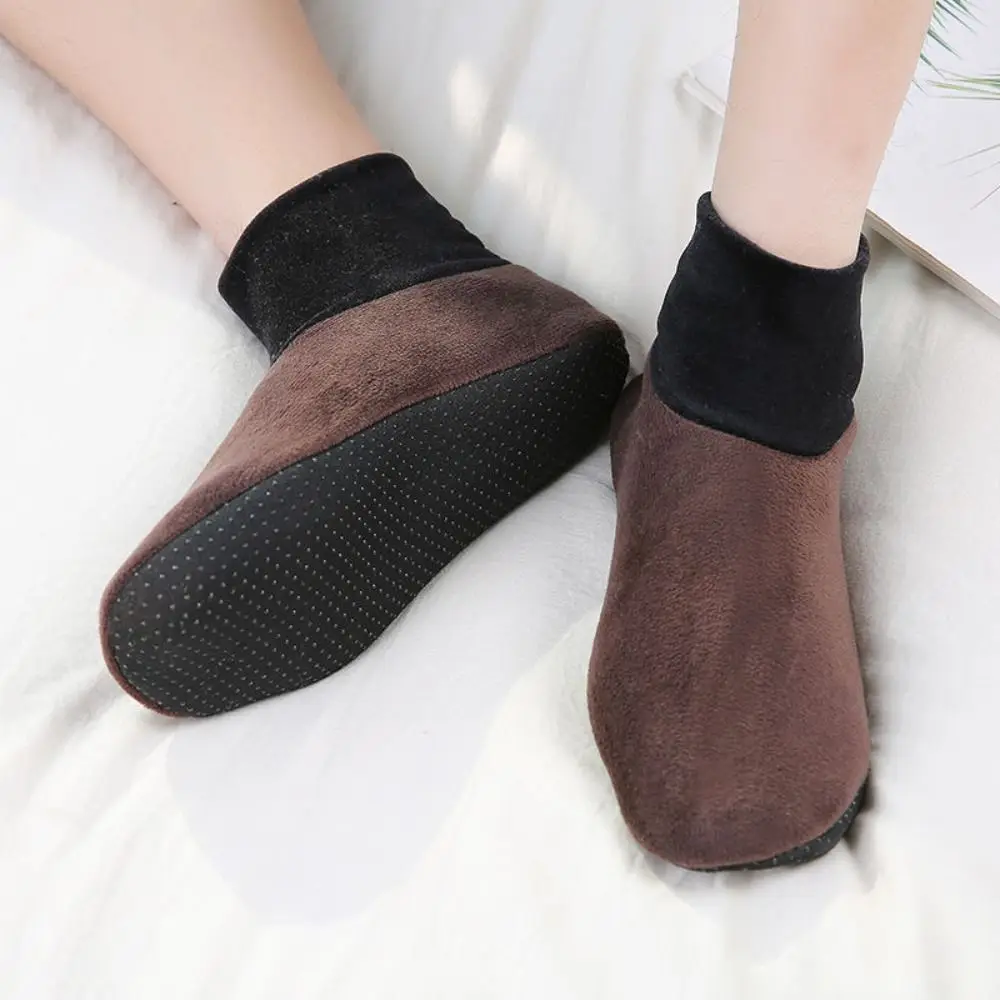 Warm Floor Socks Winter Autumn Soft Comfortable Non-Slip Socks Elastic Coral Fleece High Socks Men Boy