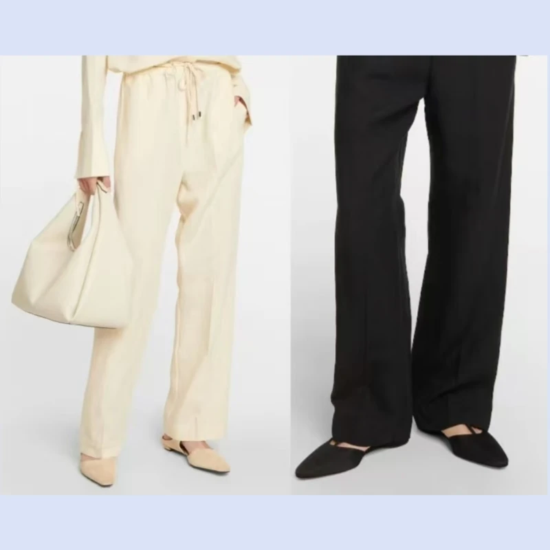 

Texture sensation: Lyocell linen from Sweden, niche drawstring, slimming casual pants