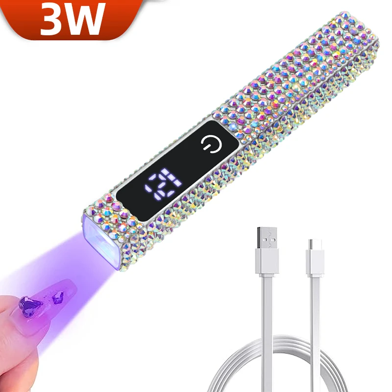 Portable Mini Nail Dryer Lamp Diamond UV LED Nail Light For Curing All Nail Gel Lamp Quick Dry Professional USB Nail Art Tools