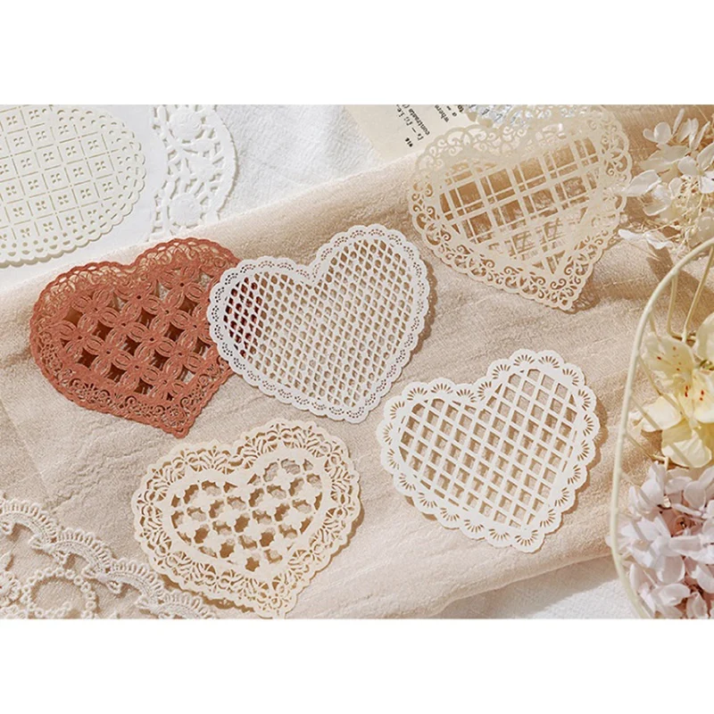 10Pcs Vintage Scrapbooking Paper Lace For Decorative Paper For Card Making DIY Craft Album Planners Embellishments Durable E