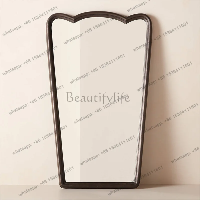 American retro full-length mirror New Chinese irregular special-shaped full-body floor mirror