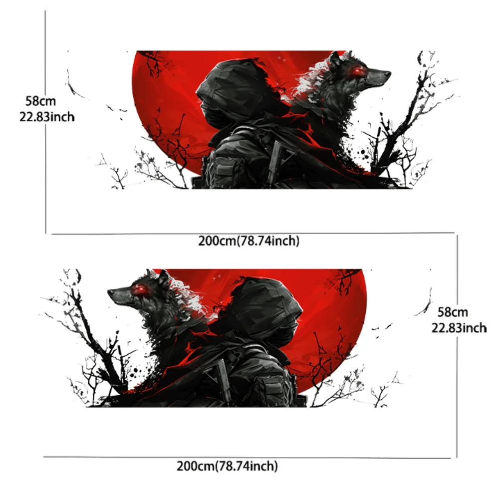2Pcs Dark Knight with Wolf Car Sticker Full Body Decal Decoration Covering Scratches Protect Sticker Waterproof Car Vinyl Wraps