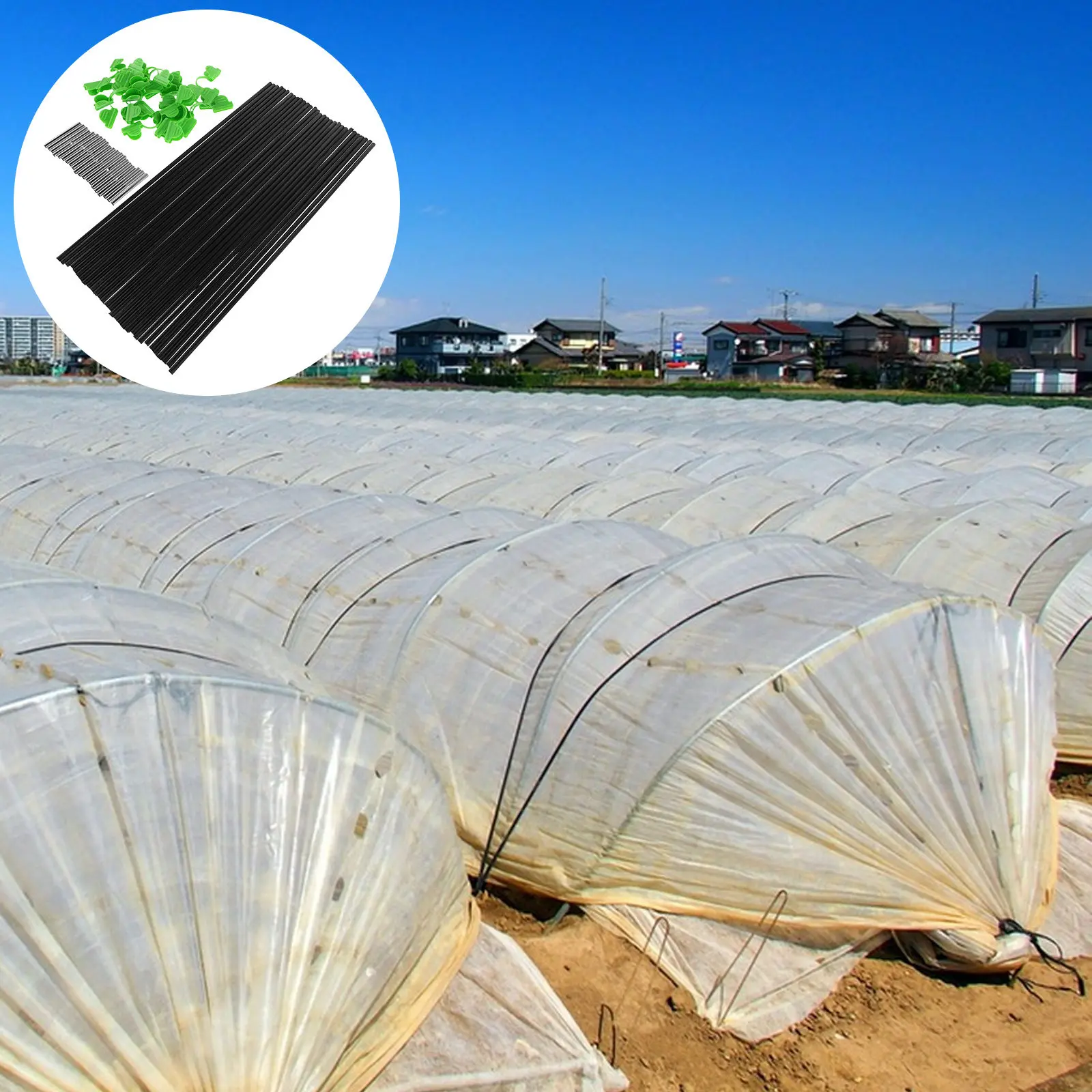 1Set Greenhouse Hoops Set Multifunctional Garden Arch Frame for Raised Beds Grow Tunnels Cloche Covers Row Protection DIY Kit