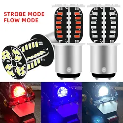 Enquêter de freinage stroboscopique LED pour moto, 1157 BAY15D, super lumineux, 64 pièces, 3014SMD DRL Flash, feu stop de recul, feu arrière de stationnement