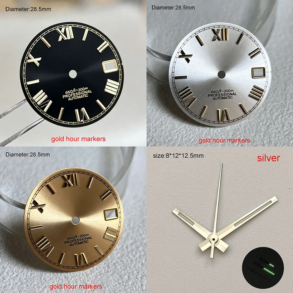 NH35 28.5mm S Logo NH35 Dial S Dial Roman Dial No Lumen Fit Japanese NH35 Automatic Mechanical WatchMods Modification Parts