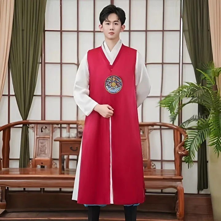 collection-de-robes-longues-ethniques-coreennes-pour-hommes-–-tenue-de-cour-avec-ceinture-–-hanfu-traditionnel-–-mode-decontractee-d'Ete-–-vetements-jeunesse