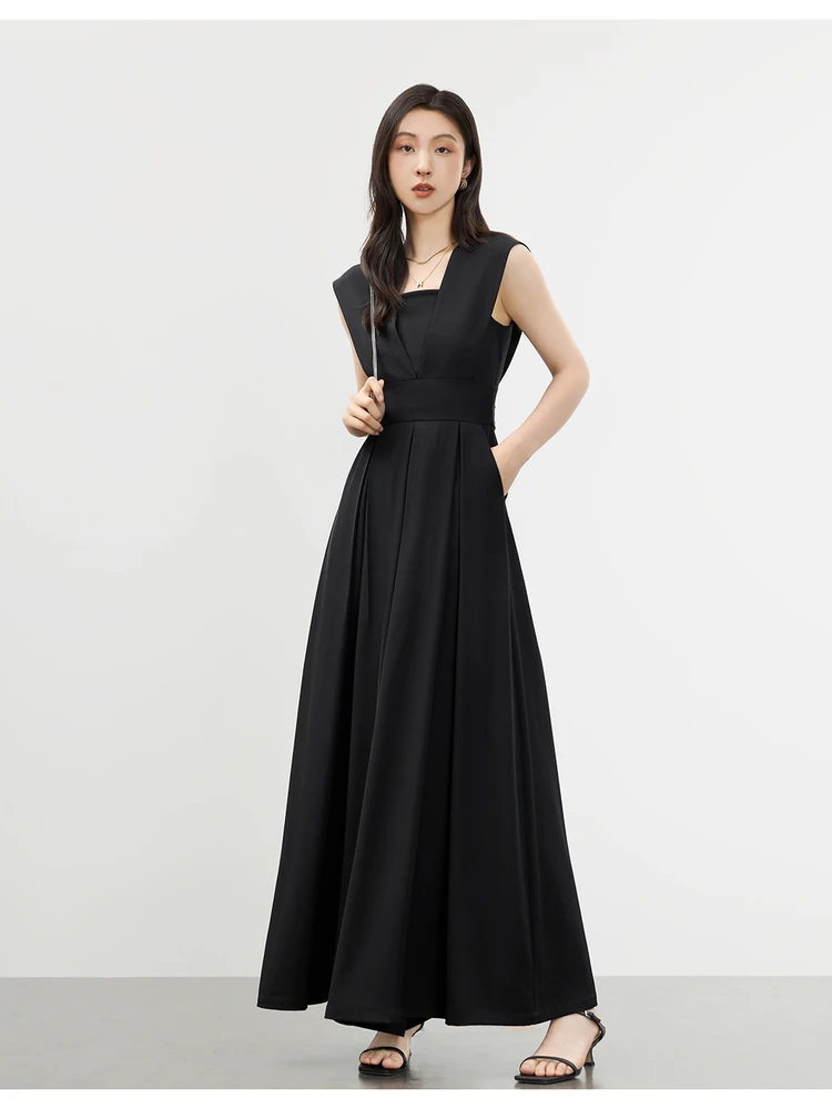 라 샤펠 여성용 허리 조임 원피스 여름 슈트, 하이웨이스트 와이드 레그 팬츠, 롱 팬츠, 출퇴근 스타일