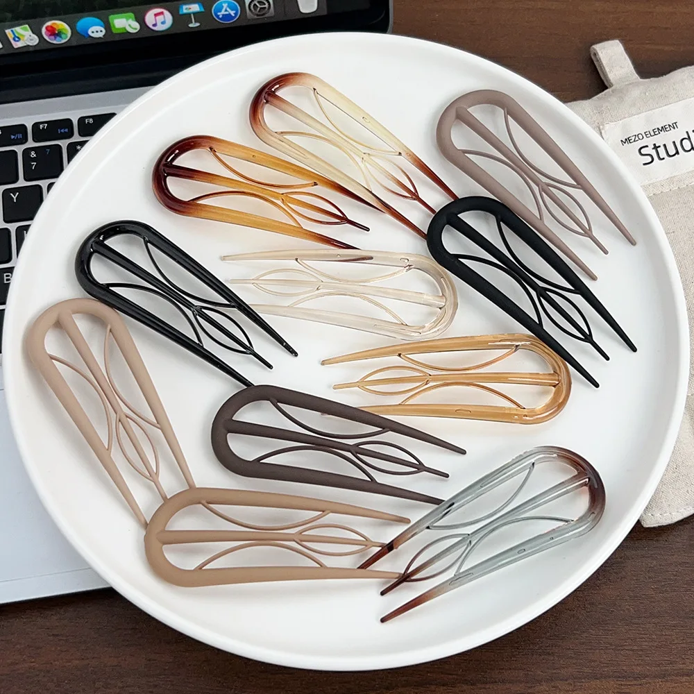 One Prong U Shaped Hair Bun Clip Back Head Updo Easy Styler Comb Pin for Women Simple Hairstyle Tool