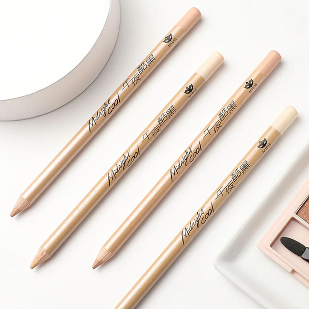 

4pcs Concealer Pen Makeup Dark Circles Freckles Marks Spot Pencil Stick Wooden Brightener Portable Travel Business