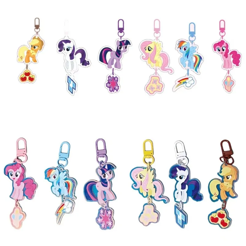 My Little Pony sleutelhanger schattige cartoon acryl sleutelhanger Laser Series kinderrugzak charme