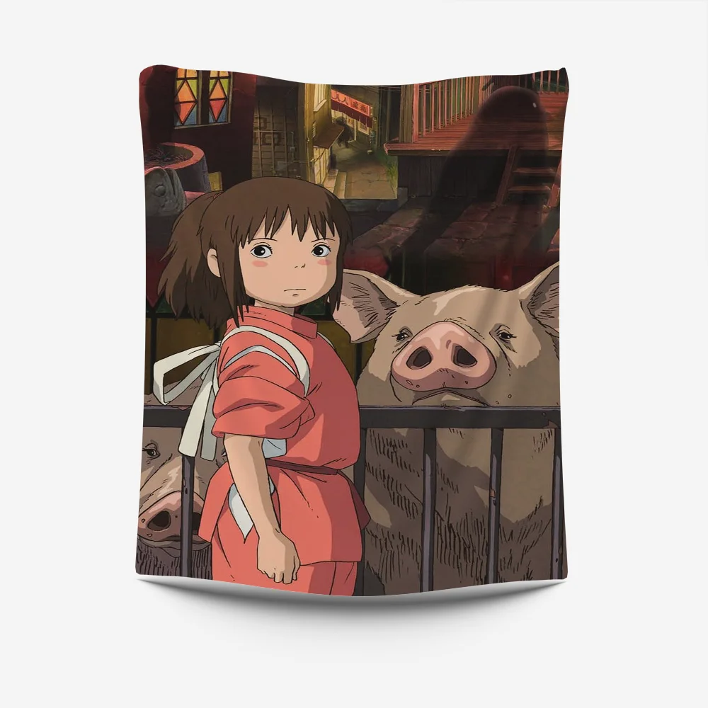 Anime S-Spirited A-Away Tapestry Creative Pattern Photo Living Room Wall Art Tapestry Decor Party Outdoor Decorate Banners