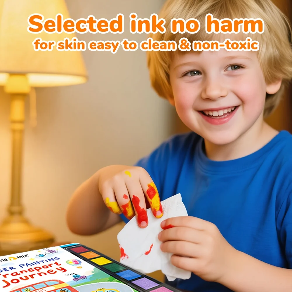 Zestaw do malowania palcami, album do kolorowania, zabawki do rysowania, zestaw edukacyjny, zmywalne artykuły dla dzieci na urodziny, do przedszkola