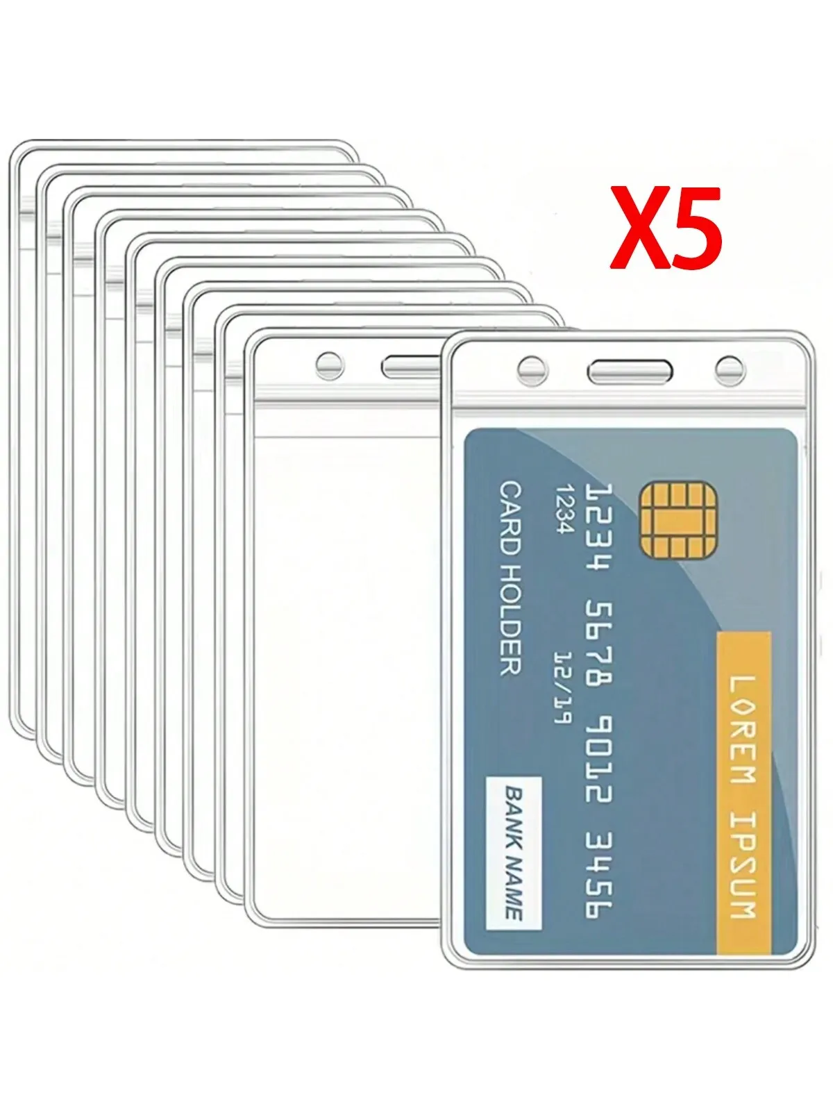 مقاوم للماء حامل بطاقة شفافة البلاستيك حامي حالة الأعمال حافلة البنك بطاقة الائتمان حامي حاملي شارة بطاقة الهوية #6