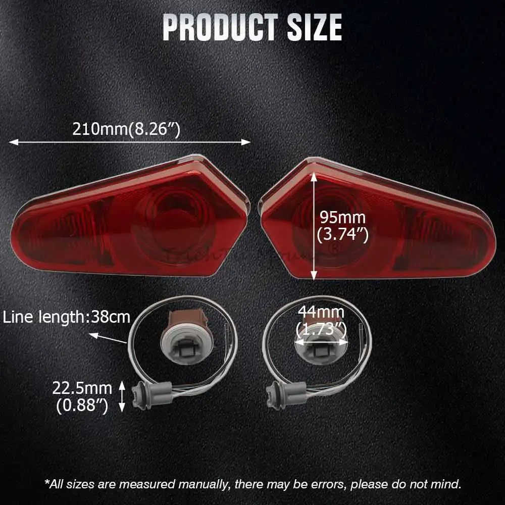 Rear Tail Lampshade With Wire Ip67 (Not Include Bulb) Compatible With Polaris Rzr/Sportsman Atv/Utv 2009-2025 Chrome Red/Smoke
