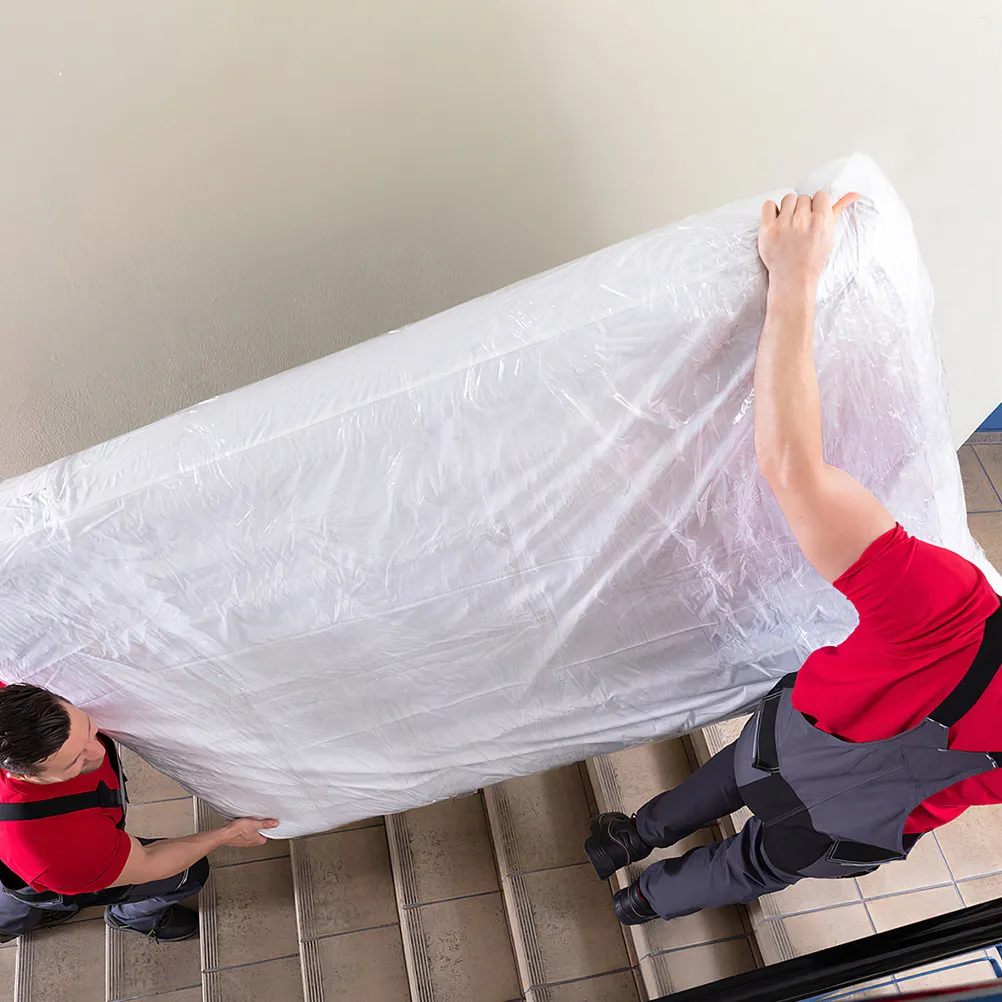 Thickened Clear Mattress Cover for Moving Storage Heavy Duty Protective Bag Fits Full Size Mattress Storage Bag