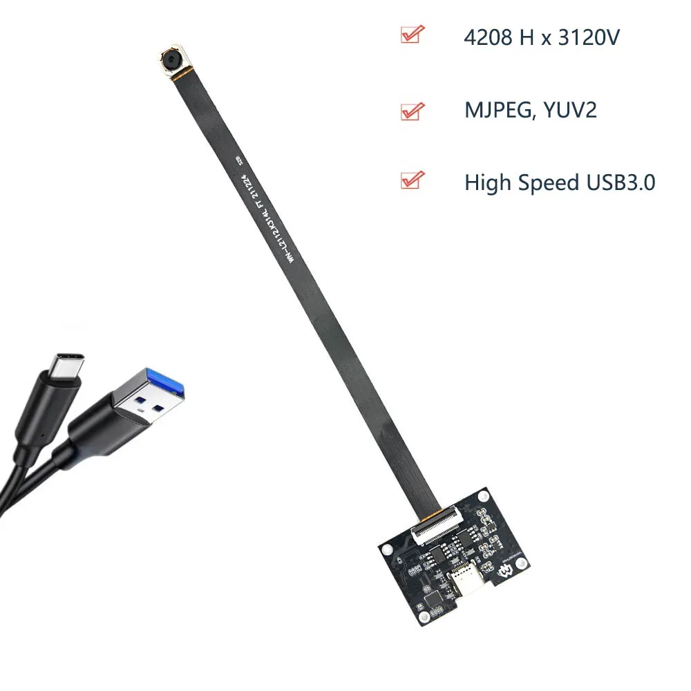 13MP HD 1/3.06-Inch IMX258 USB3.0 Camera Module Type-C Autofocus 75° MJPEG, YUY2, 4208H X 3120V UVC-Compliant Plug And Play