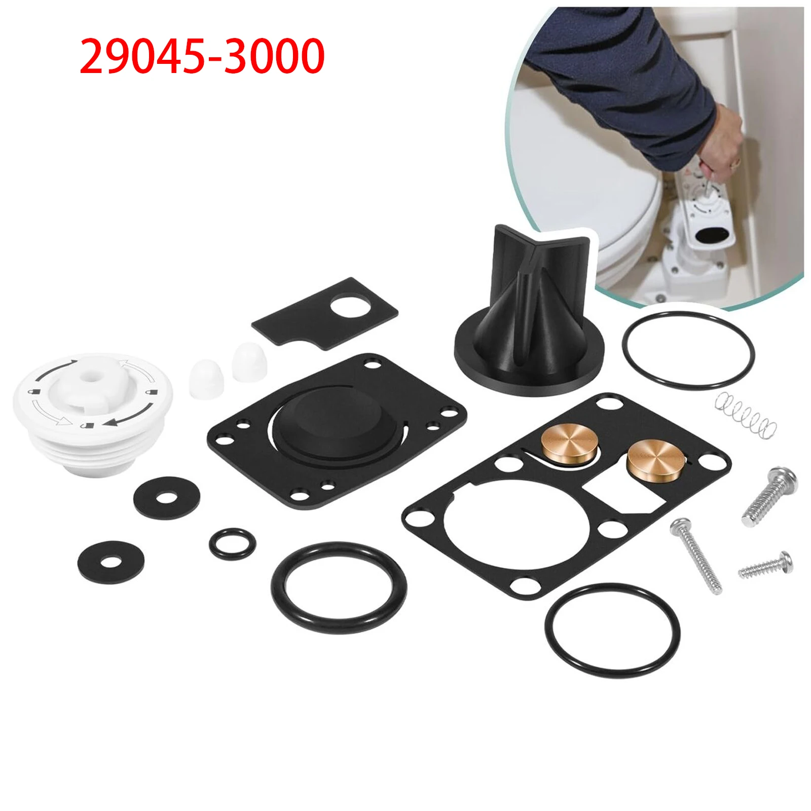 MX Replacement for Jabsco 29045-3000 Marine Manual Toilet Service Kit Fit for 29090-3 & 29120-3 Series Toilet (2008 to 2023)