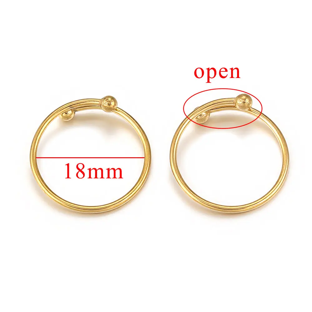 5pcs Stainless Steel Open Adjustable Ring Set