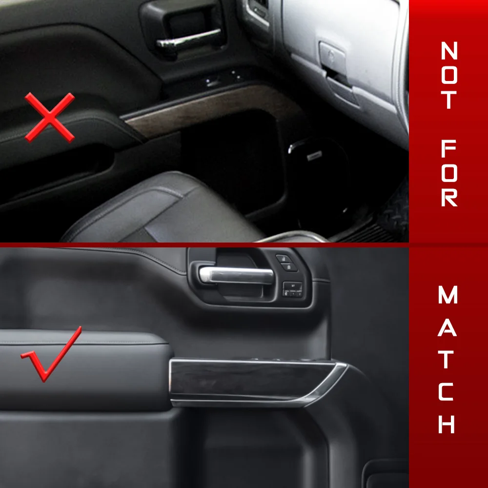 

Комплект из 4 накладок на внутренние дверные ручки из АБС-пластика под карбон для Chevrolet Silverado 2019-2022