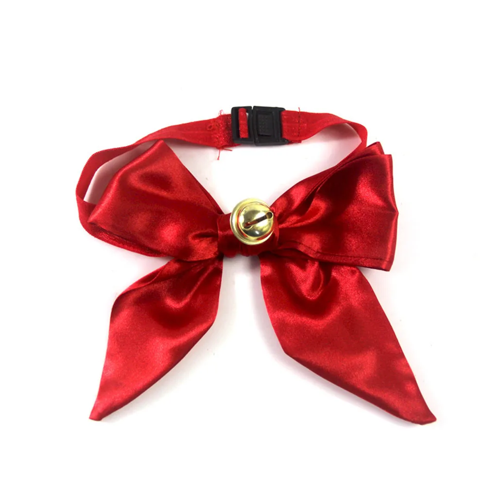 

Pet Hat Bell Bow Tie Set and Bowknot Shape Collar Zipper Xmas Accessories Necklace Christmas Costume