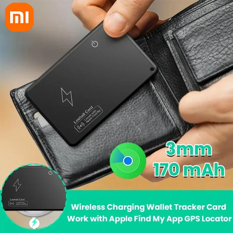 

Xiaomi Smart Wallet tracking Card Wireless Charging GPS For iphone Trajectory Positioning Device Find My AirTag Locator