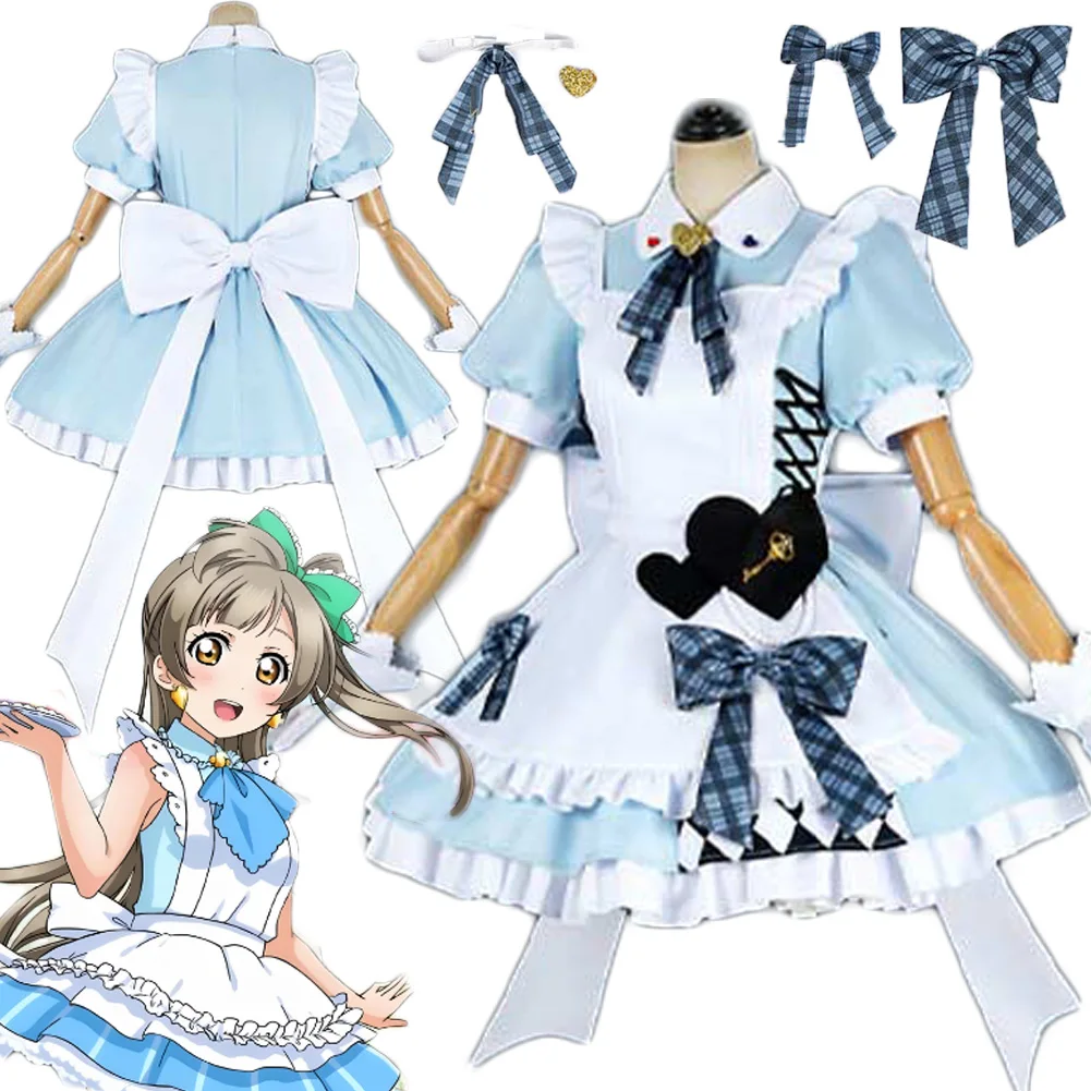 

Anime LoveLive Cosplay Muse Blue Dress Clothing Hallowmas Costume Carnival Party Disguise Roleplay Suit Outfits For Women Adult