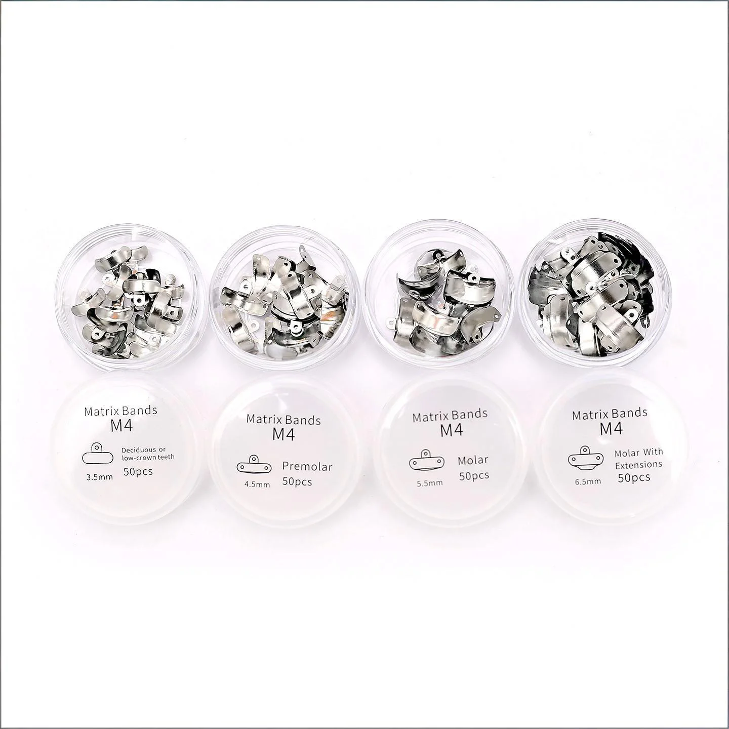 

50pcs Dental Garrison-Style Perforated Bean-Shaped Forming PlatesM4 Split-Tooth Segment Forming Plate Refill Pack