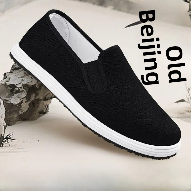 Men's Casual Shoes Middle-Aged And Elderly Fathers Construction Wear-Resistant Anti-Slip Cotton Cloth Shoes Comfortable Leisu...