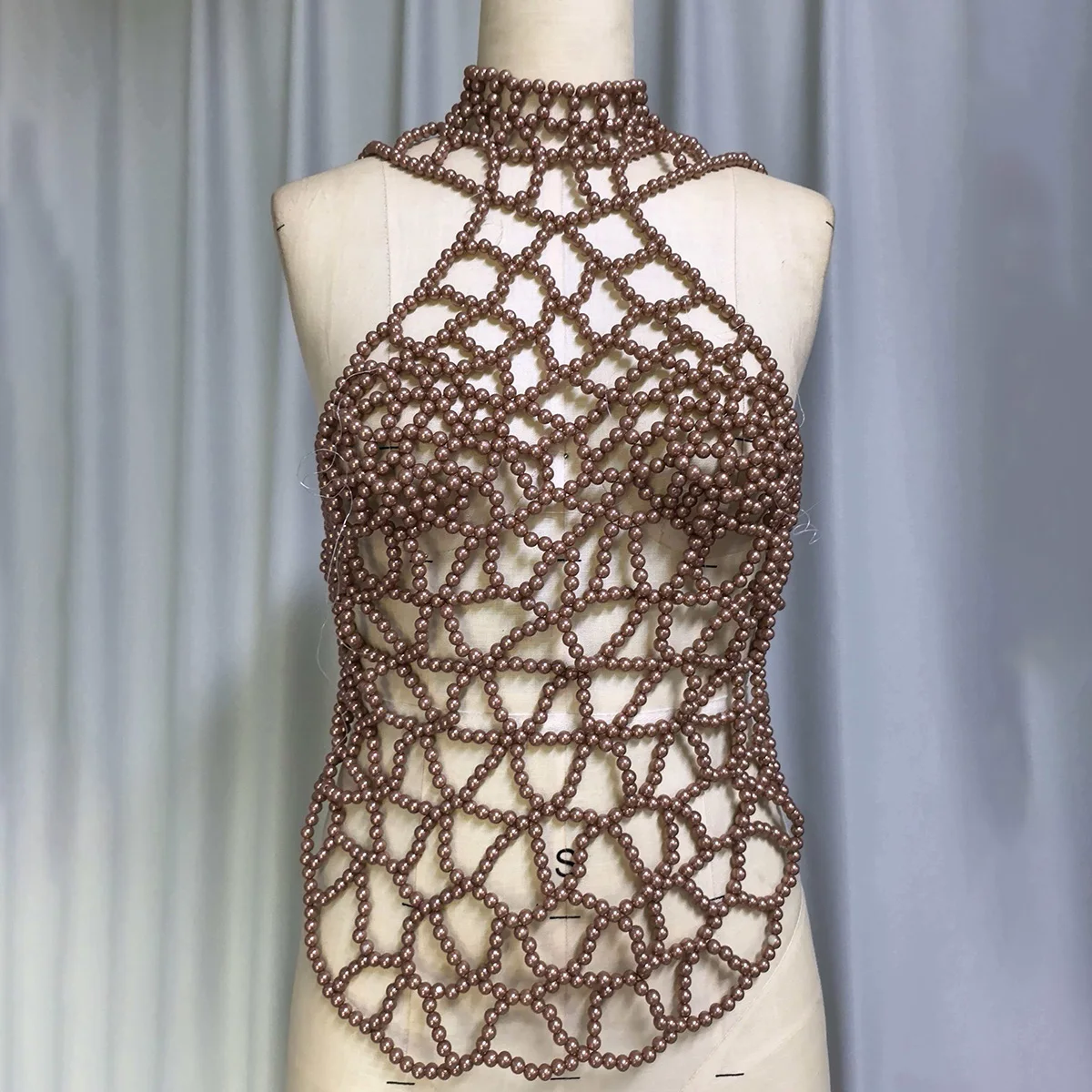 Luxury Handmade Pearl Mesh Shawl Women Wedding Bridal Capelet White Beaded Crochet Bolero Evening Party Jewelry Scarf Accessorie