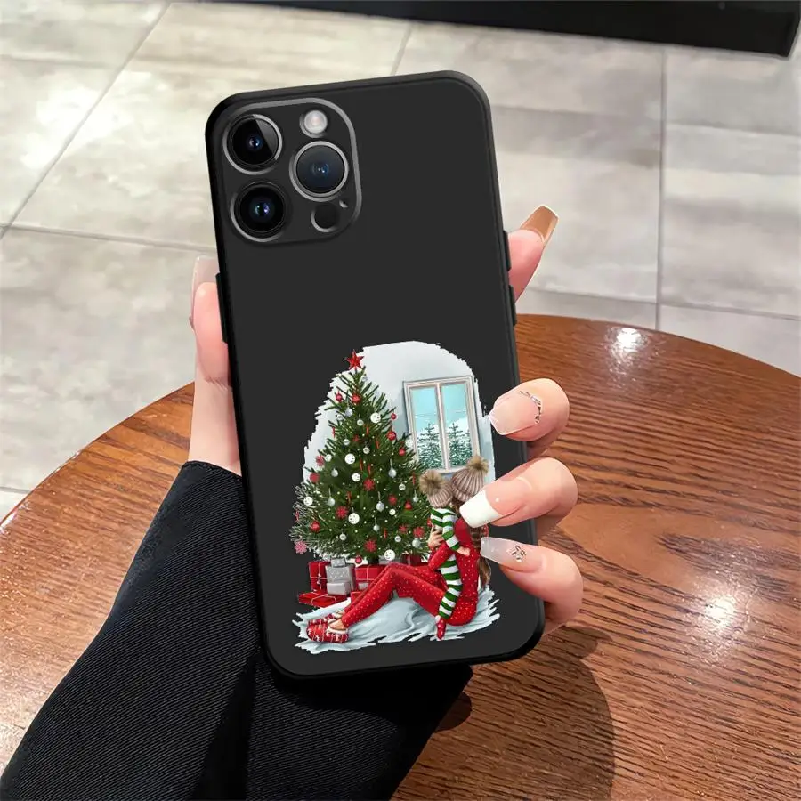 حافظة لهاتف آيفون 15 16 14 Plus 13 12 11 17 Pro Max 17Air XR XS Max 7 8 غطاء هاتف ناعم أسود هدية عيد ميلاد سعيد