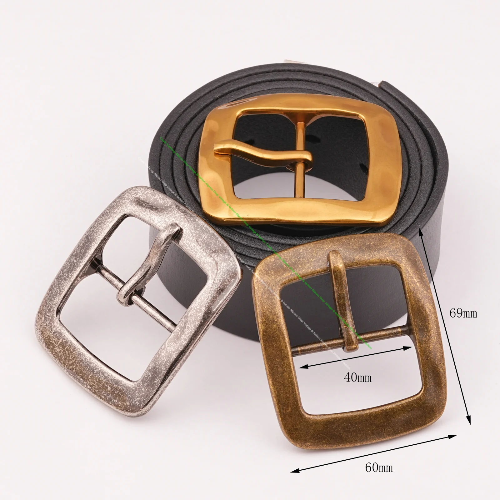 Heavy Duty Quality Vintage Vintage Center Bar Pin Belt Buckle for Diy Leathercraft Leather Belt Making Bag Hardware Repair 40mm