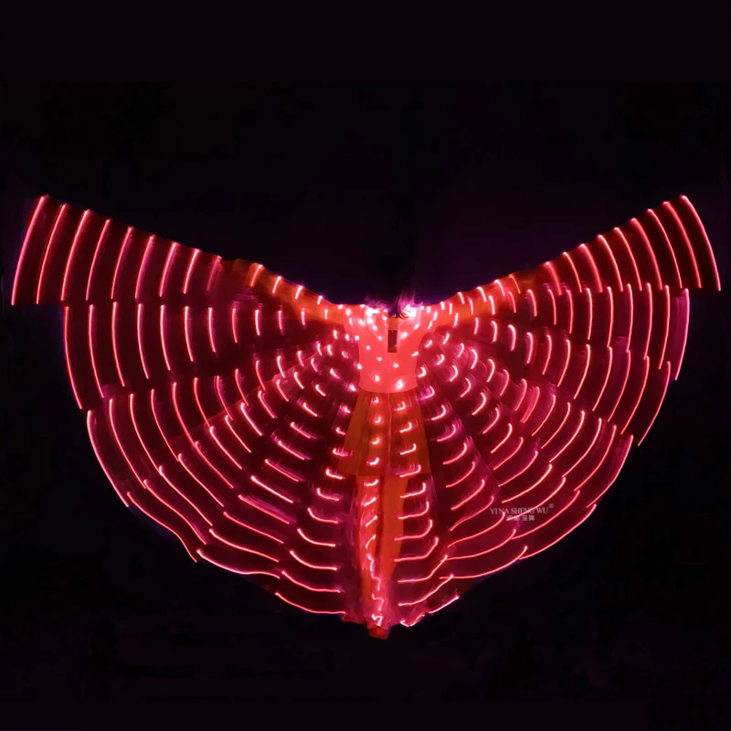 LED Fairy Wings Cloak Adult Dancers Luminous Butterfly Wings Carnival Belly Dancing Performance Stage Party Props LED Isis Wings