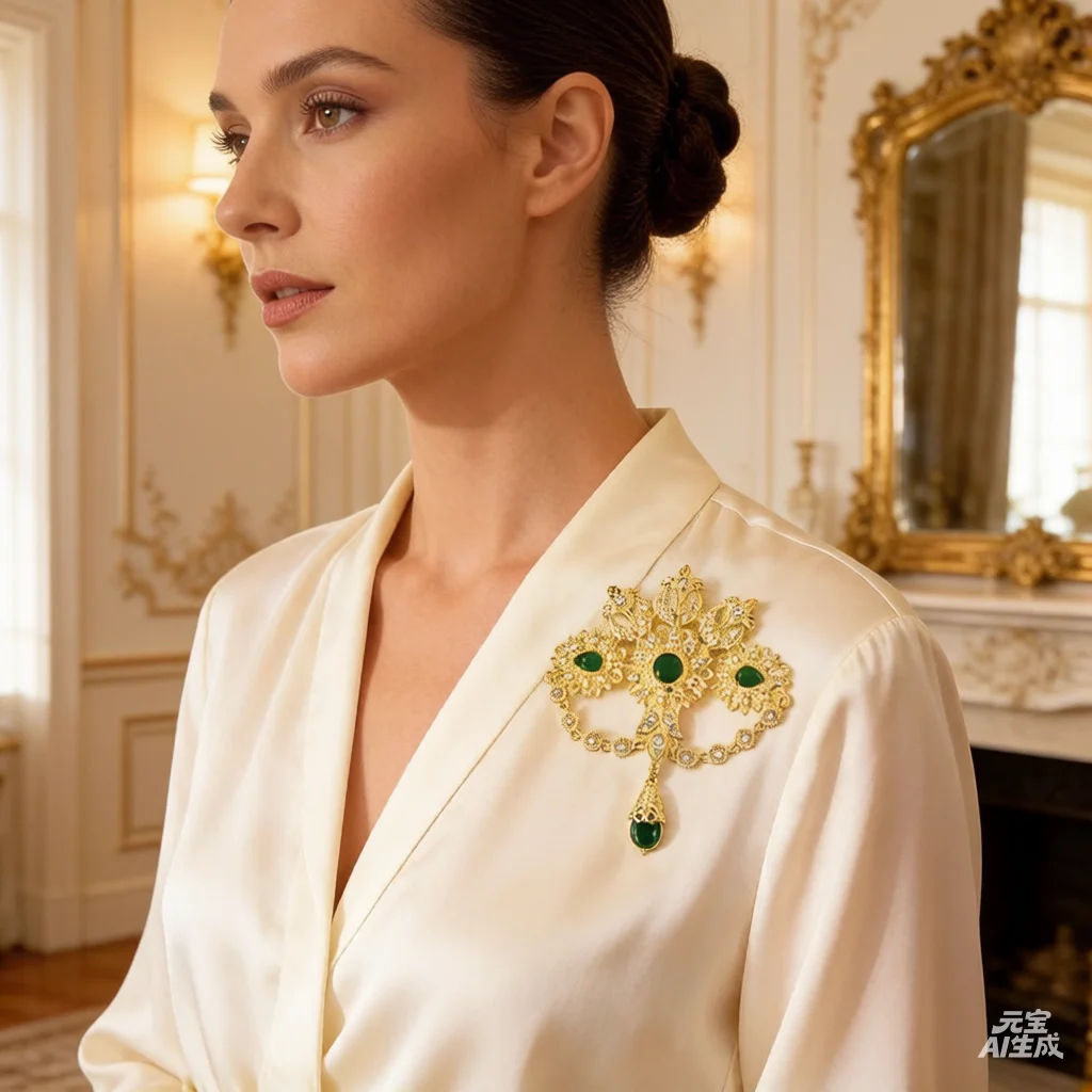 

Brooch Full Rhinestone Cutout Flowers Carved Women's Wedding Dress Brooch Jewelry Pin