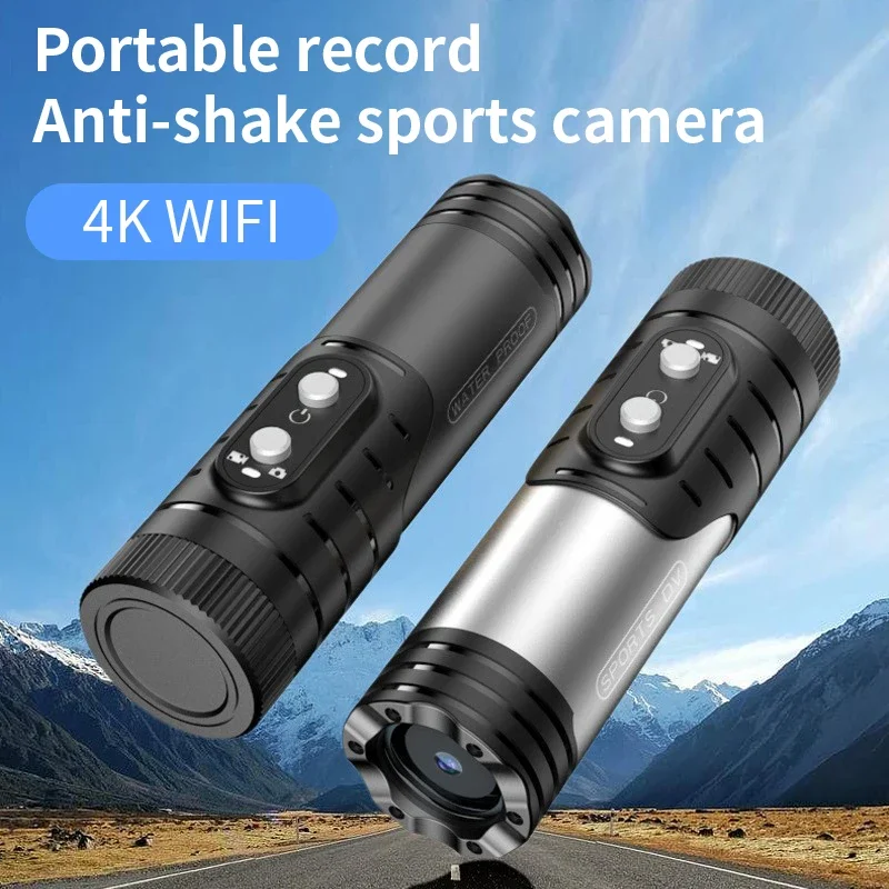 

1080P Mini WiFi Sports Camera Motorcycle Helmet Camera Bike Cam 120° Wide Angle Lens IP66 Waterproof for Outdoor Sports Cycling