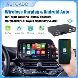 Wireless Carplay Android Auto Adapter for Toyota with Entune2.0 2014-2019, Fits for Tundra/Highlander/RAV4/Tacoma/Camry/Corolla