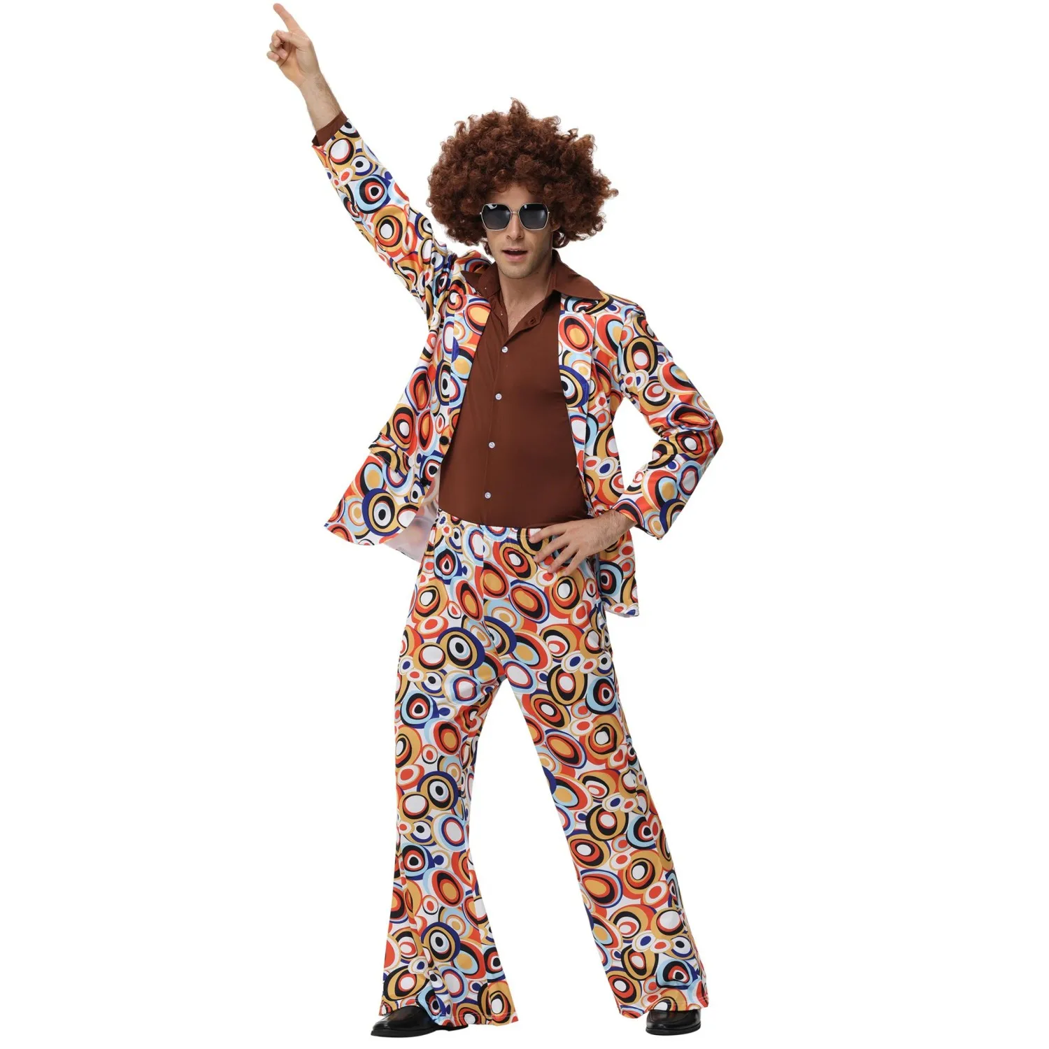 زي ديسكو ريترو هيبي 70s مؤتمر الهالوين الأداء الإبداعي لمهرجان الموسيقى Ro ملابس تنكرية للسيدات Faion