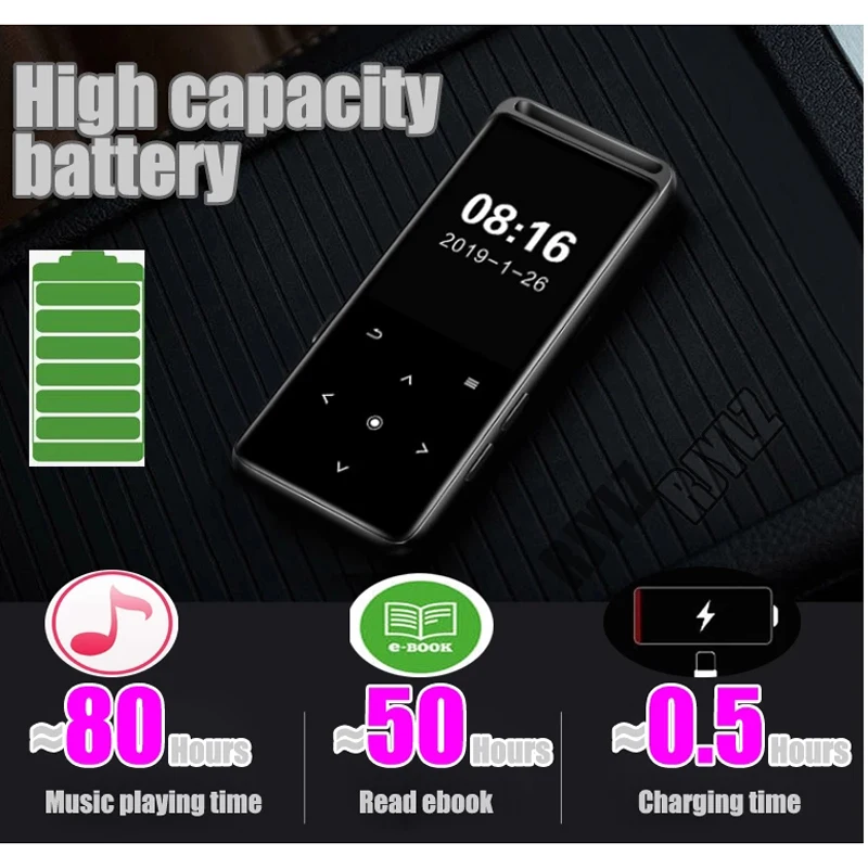 Mr. Mp 3 4 reproductor Mp4 y Mp3, lector de grabación de música con Bluetooth 5,0, auriculares de pantalla, vídeo, Radio FM, Hi-fi, Audio portátil