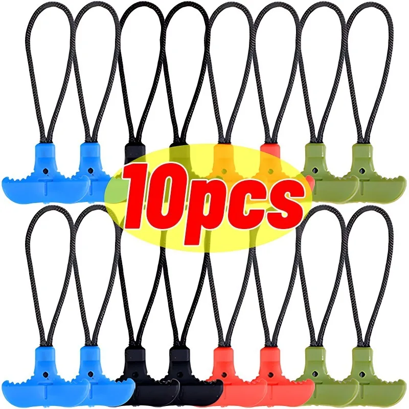 10pcs Zipper Pull Travel Bag Puller Anti- Loss Fixer Zip Cord Suitcase Tent Backpack Tab Replacement Clip Zipper Pull Accessorie