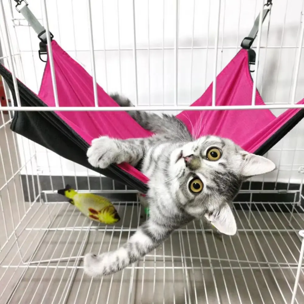 

Breathable Cat Hanging Hammock Soft Durable Cats Plush Hammock Velvet Fabric with Adjustable Straps Pet Cage Hammock Balcony
