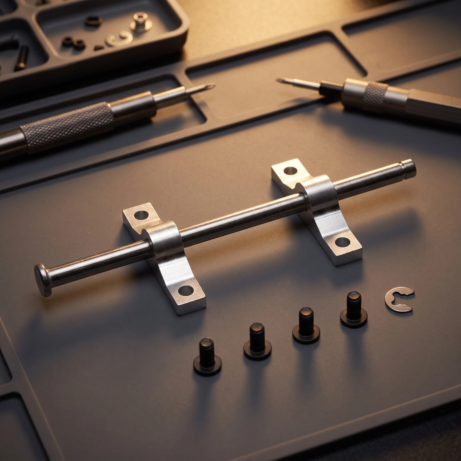 RC Truck Support Assembly with Screws Stainless Steel Model Parts Hardware Silver-Toned Silver