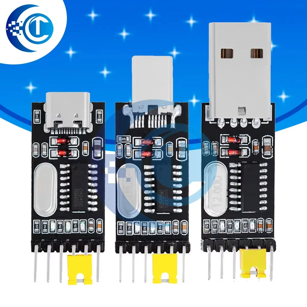 USB 2.0 to TTL Converter Module - CH340G Chip | 3.3V/5V Selectable | Arduino/Raspberry Pi Compatible