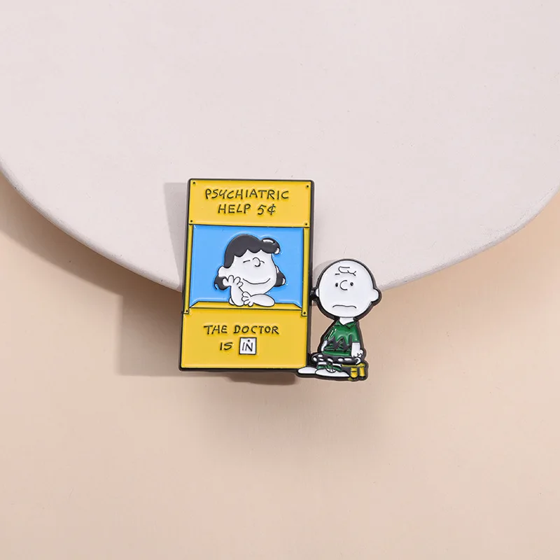 Cartoon Anime Psychiatric Help 5c Enamel Pin The Doctor Is in Brooch Pin for Women Badges Pin Brooches Jewelry Accessories Gift