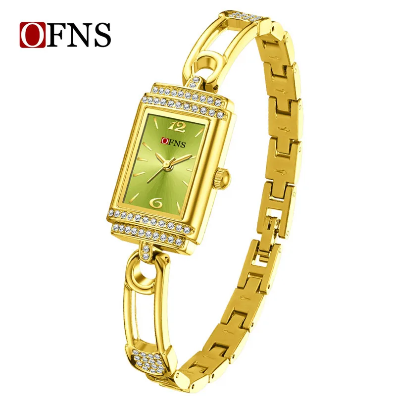 

OFNS 7218 Elegant Quartz Watches for Woman Classic Square Dial Gold Bracelet Minimalist Fashiona Ladies Wristwatch reloj mujer