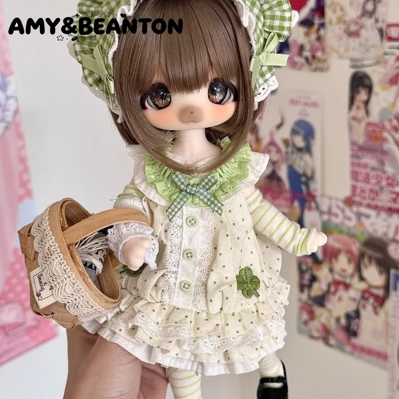Original Design Lolita  BJD 1/6 Doll Clothes Set Fits 1/3 Head On 1/6 Body Chubby Slender 1/6 BJD Doll Outfit Handmade Costume