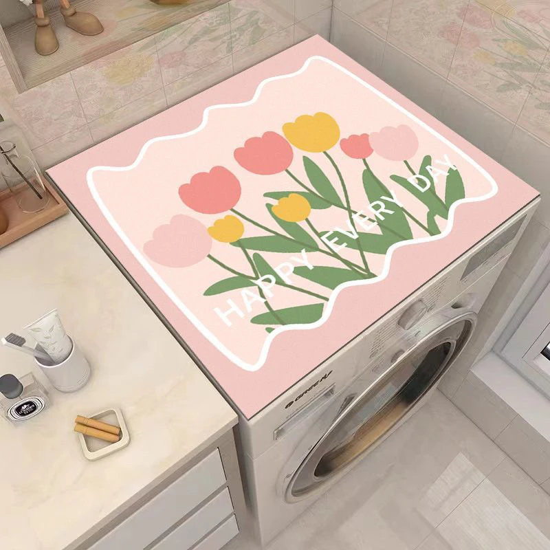 Fresh Washing Machine Dust Mat, Refrigerator Countertop Mat, Microwave Oven Heat Insulation Cover Cloth, Bedside Table Dust Mat