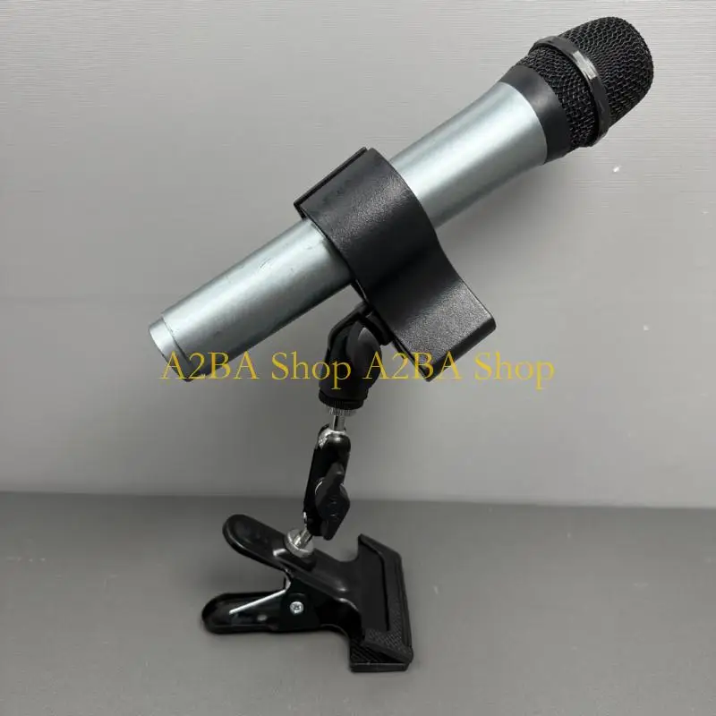 

A2BA Adjustable Double Base Clip Holder With Sponges Pad For Microphones Flashlight Studio Equipment And More
