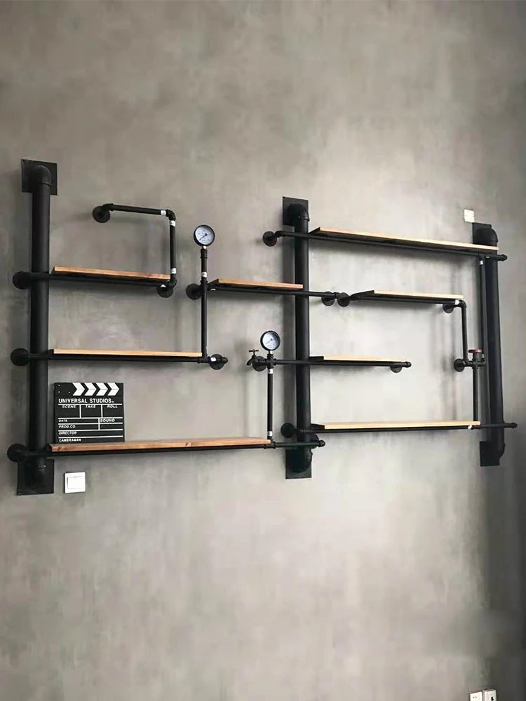 Industrial style decorative wall shelves, wall mounted brackets, wall hanging walls, water pipe wall shelves