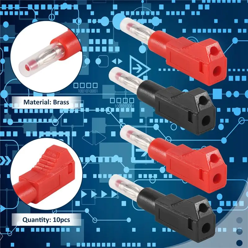 A60Z10 Sets Retractable Sheath 4Mm Banana Plug Connectors Stackable Wire Solder Multimeter Test Leads Ends Plugs Adaptermay