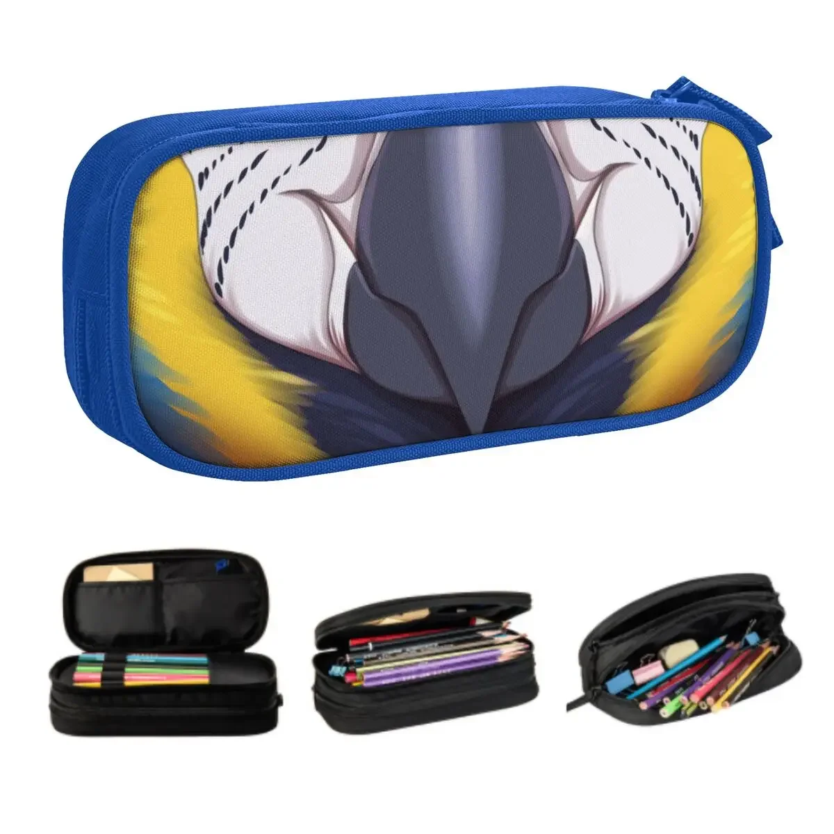 Custom Cute Macaw Beak Cute Pencil Cases Boys Gilrs Large Capacity Parrot Bird Pencil Pouch School Accessories