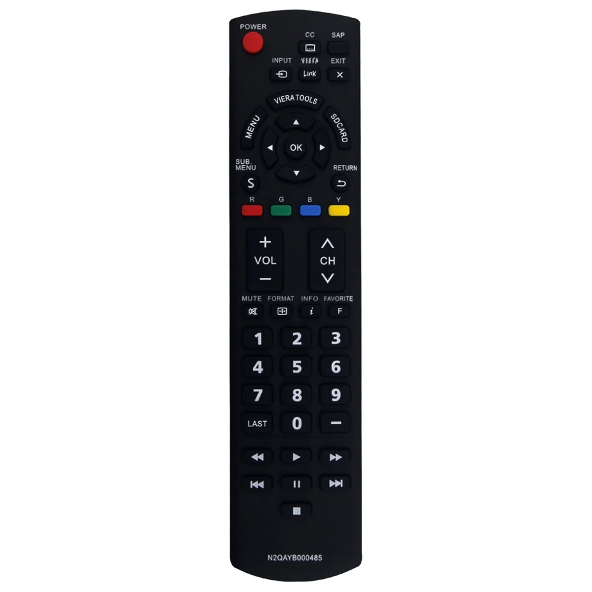 N2QAYB000485 Remote Control Replace for Panasonic LED LCD TV TC-32LX24 TC-32LX700 TC-42LD24 TC-42LS24 TC-42PS14 -X64A